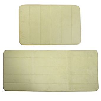 2 pc Memory Foam Bathroom Mat Non Slip Soft Bath Rugs 23.62"x15.75", 47.24"x19.69"