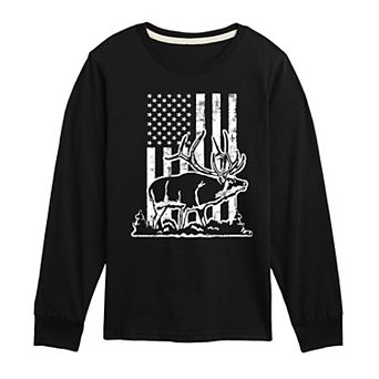 Boys 8-20 Elk Flag Long Sleeve Graphic Tee