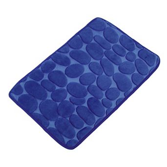 Bathroom Rugs Bath Mat Non-slip Dark Blue Cobblestone Pattern 23.62"x15.75"