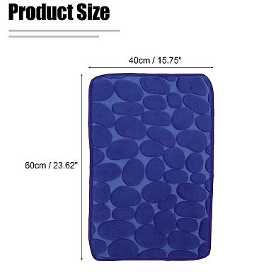 Bathroom Rugs Bath Mat Non-slip Dark Blue Cobblestone Pattern 23.62"x15.75"