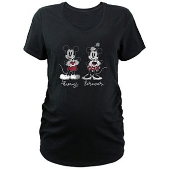 Disney's Mickey Mouse & Minnie Mouse Maternity Always Forever Love V-Neck Graphic Tee