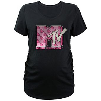 Maternity MTV Classic Heart Print Logo Graphic Tee
