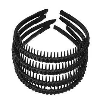4 pc Teeth Comb Headband Solid Color Tooth Comb Hair Hoop For Women