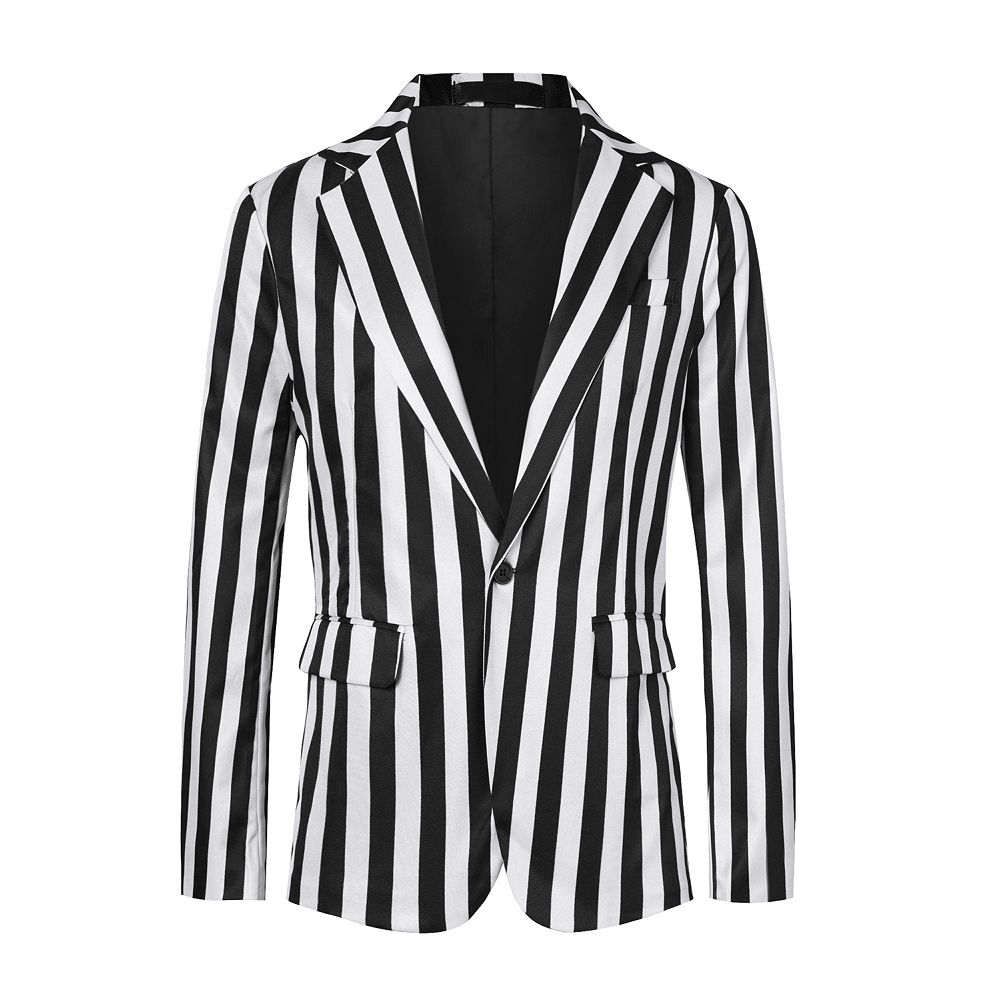 Stripes Blazers For Men's Slim Fit Single Breasted Business Color