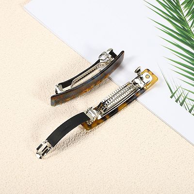 2 Pcs Hair Barrettes Tortoise Shell Hair Barrettes French  display picture 2
