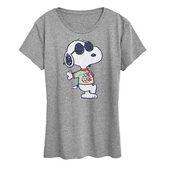 Women's Peanuts Snoopy Joe Cool Tie Dye Graphic Tee