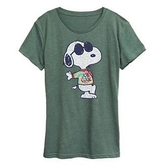 Women's Peanuts Snoopy Joe Cool Tie Dye Graphic Tee