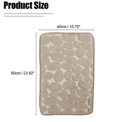 Bathroom Rugs Bath Mat Machine Washable Beige Cobblestone Pattern 23.62"x15.75"