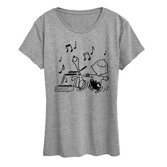 Women's Peanuts Snoopy & Charlie Brown Dancing Graphic Tee