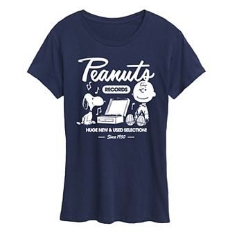 Women's Peanuts Snoopy & Charlie Brown Records Graphic Tee