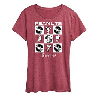 Women's Peanuts Snoopy Vinyl Grid Graphic Tee