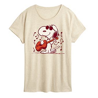 Women's Peanuts Snoopy Joe Cool Guitar Graphic Tee