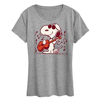 Women's Peanuts Snoopy Joe Cool Guitar Graphic Tee