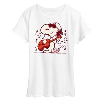 Women's Peanuts Snoopy Joe Cool Guitar Graphic Tee