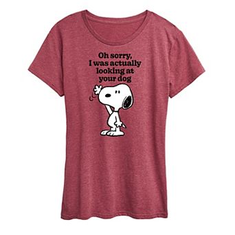 Women's Peanuts Snoopy Looking At Your Dog Graphic Tee