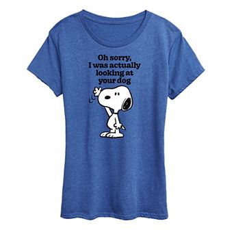 Women's Peanuts Snoopy Looking At Your Dog Graphic Tee