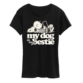 Women's Peanuts Snoopy & Charlie Brown My Dog Is My Bestie Graphic Tee