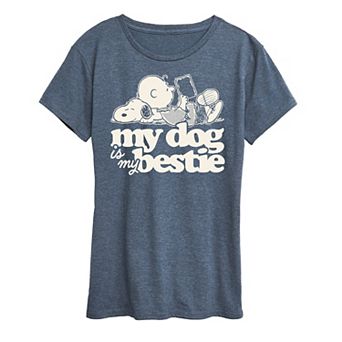 Women's Peanuts Snoopy & Charlie Brown My Dog Is My Bestie Graphic Tee