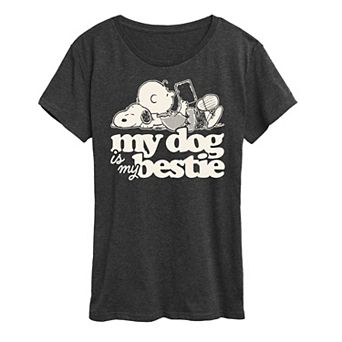 Women's Peanuts Snoopy & Charlie Brown My Dog Is My Bestie Graphic Tee