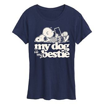 Women's Peanuts Snoopy & Charlie Brown My Dog Is My Bestie Graphic Tee