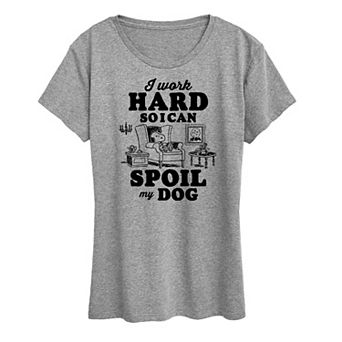 Women's Peanuts Snoopy Work To Spoil My Dog Graphic Tee