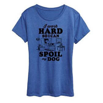 Women's Peanuts Snoopy Work To Spoil My Dog Graphic Tee