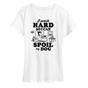 Women's Peanuts Snoopy Work To Spoil My Dog Graphic Tee