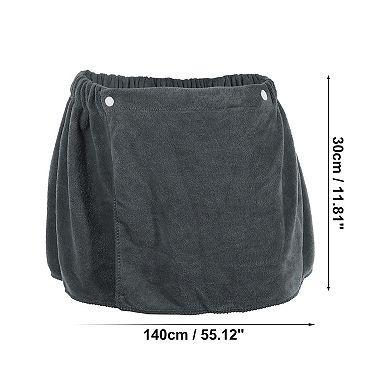 2 Pcs Men's Bath Wrap Towel Robes With Hair Dry Cap 11.81"x55.12"