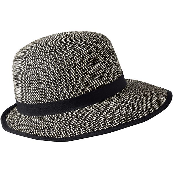Women's Lands' End Facesaver Sun Hat - Black Natural (L-XL)