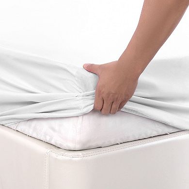 Cotton Fitted Sheet Set With Pillowcases Queen Size