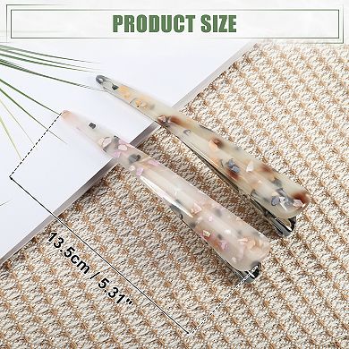 2 Pcs Long Metal Duckbill Hair Clips Crocodile Women Clips 5.31"x0.83" White