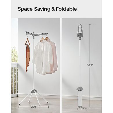 Quadruped Laundry Air-drying Rack, Space-saving And Foldable with 3 Arms