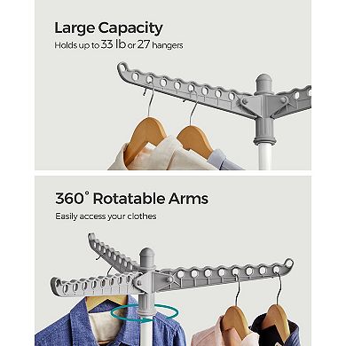 Quadruped Laundry Air-drying Rack, Space-saving And Foldable with 3 Arms