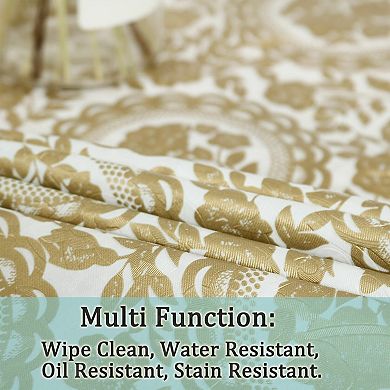 Vinyl Home Tablecloth Round Tables 60" Dia God Sunflower Pattern Water