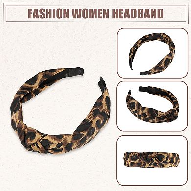 Leopard Pattern Headband Women Elastic Knotted Headbands Accessories Coffee