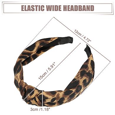 Leopard Pattern Headband Women Elastic Knotted Headbands Accessories Coffee