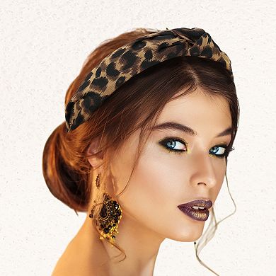 Leopard Pattern Headband Women Elastic Knotted Headbands Accessories Coffee