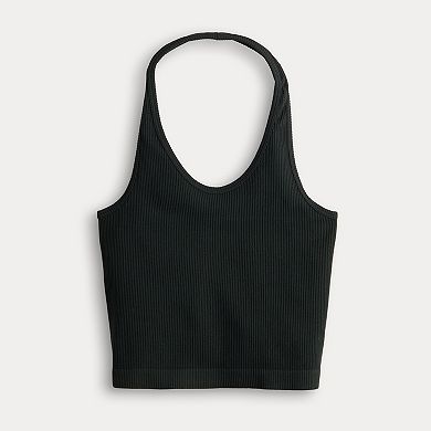 Juniors' SO Halter Neck Cropped Tank Top