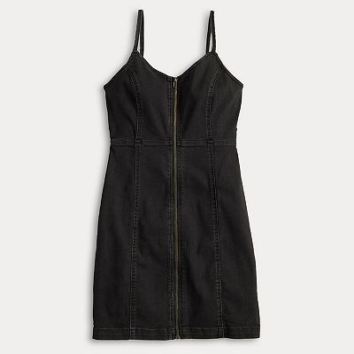 Juniors' SO® Zip-Front Denim Mini Dress