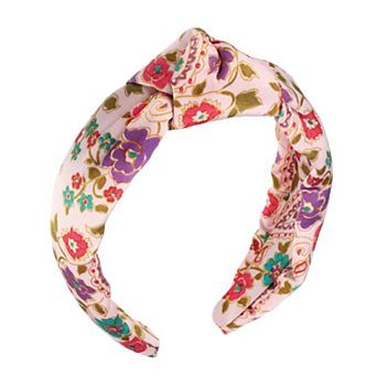 1 pc Floral Pattern Knotted Headband Classic Style Headband Pink 5.20"x2.36"