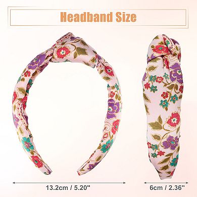 1pcs Floral Pattern Knotted Headband Classic Style Headband Pink 5.20"x2.36"