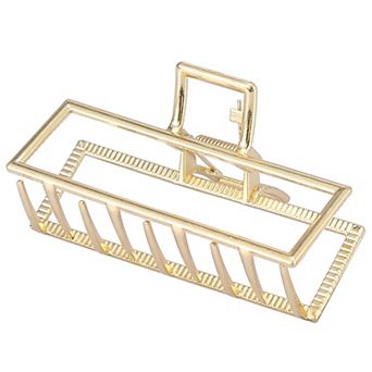 3.5" Women Large Metal Hair Claw Hair Barrettes Clips Rectangle Shaped Claw