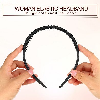 4 Pcs Teeth Comb Headband Solid Color For Women Black Beige Deep Brown Gray