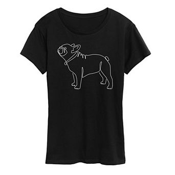 Women's Contour Line French Bulldog Graphic Tee