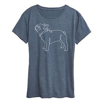 Women's Contour Line French Bulldog Graphic Tee