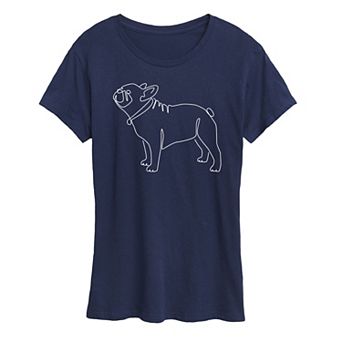 Women's Contour Line French Bulldog Graphic Tee