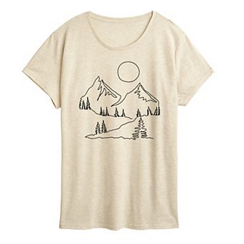 Women's Mountain Line Drawing Graphic Tee