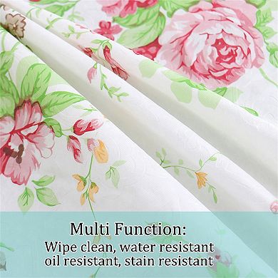 Home Picnic Rose Pattern Printed Water Oil-rectangle Tablecloth Table Cloth Cover Pink 54 X 71 Inch