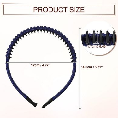 4 Pcs Teeth Comb Headband For Women Deep Brown Black Army Green Deep Blue