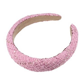 Retro Style Fabric Headband Classic Casual Style For Women Deep Pink 1.38"